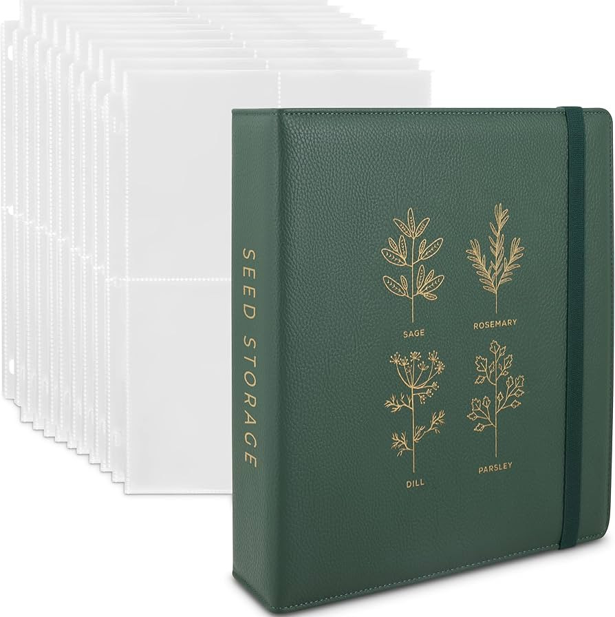 Seed Storage Organizer Binder - Seed Packet Organizer with 50 Pack Sheet Protectors that stores 2... | Amazon (US)