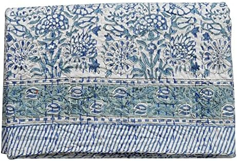 YUVANCRAFTS Indian Hand Block Print Kantha Quilt Cotton Kantha Throw Blanket Indian Bedspread Kan... | Amazon (US)
