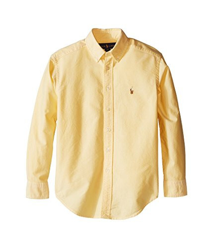 Polo Ralph Lauren Boys Oxford Long Sleeve Shirt 7 Yellow | Amazon (US)