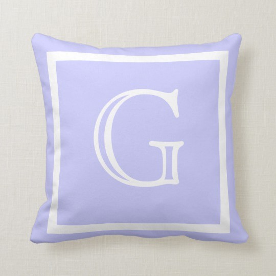 MONOGRAM Solid color pastel lavender light Purple Throw Pillow | Zazzle