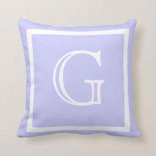 MONOGRAM Solid color pastel lavender light Purple Throw Pillow | Zazzle