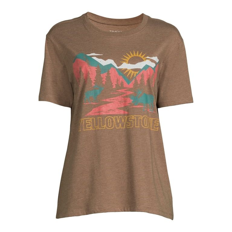 Time And Tru Women's Graphic Tee with Short Sleeves - Walmart.com | Walmart (US)