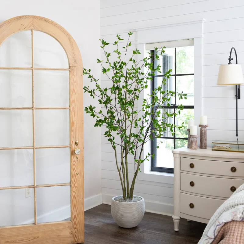 Anzavia 84'' Faux Foliage Tree in Pot | Wayfair North America