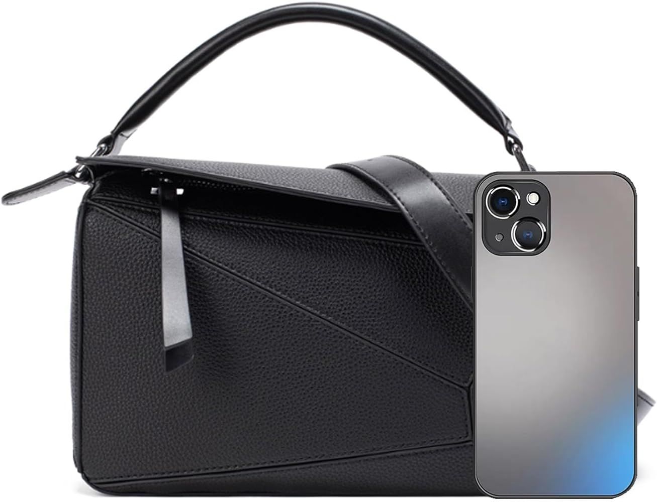 Womens Geometric Design Handbags, 9.6x4.1x6.7in Lychee Grain Crossbody Bag Mini Top Handle Bag fo... | Amazon (US)