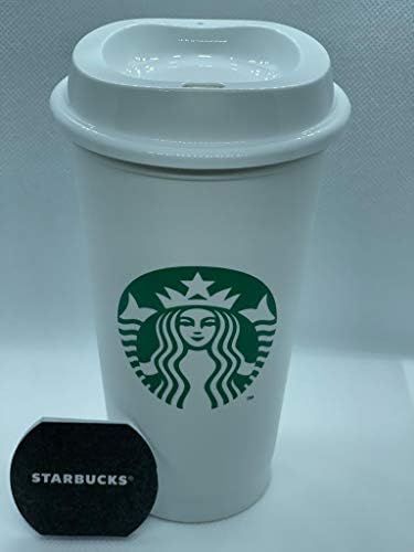 Starbucks White Reusable Travel Mug/Cup/Tumbler Grande Medium, 16oz 473ml | Amazon (UK)