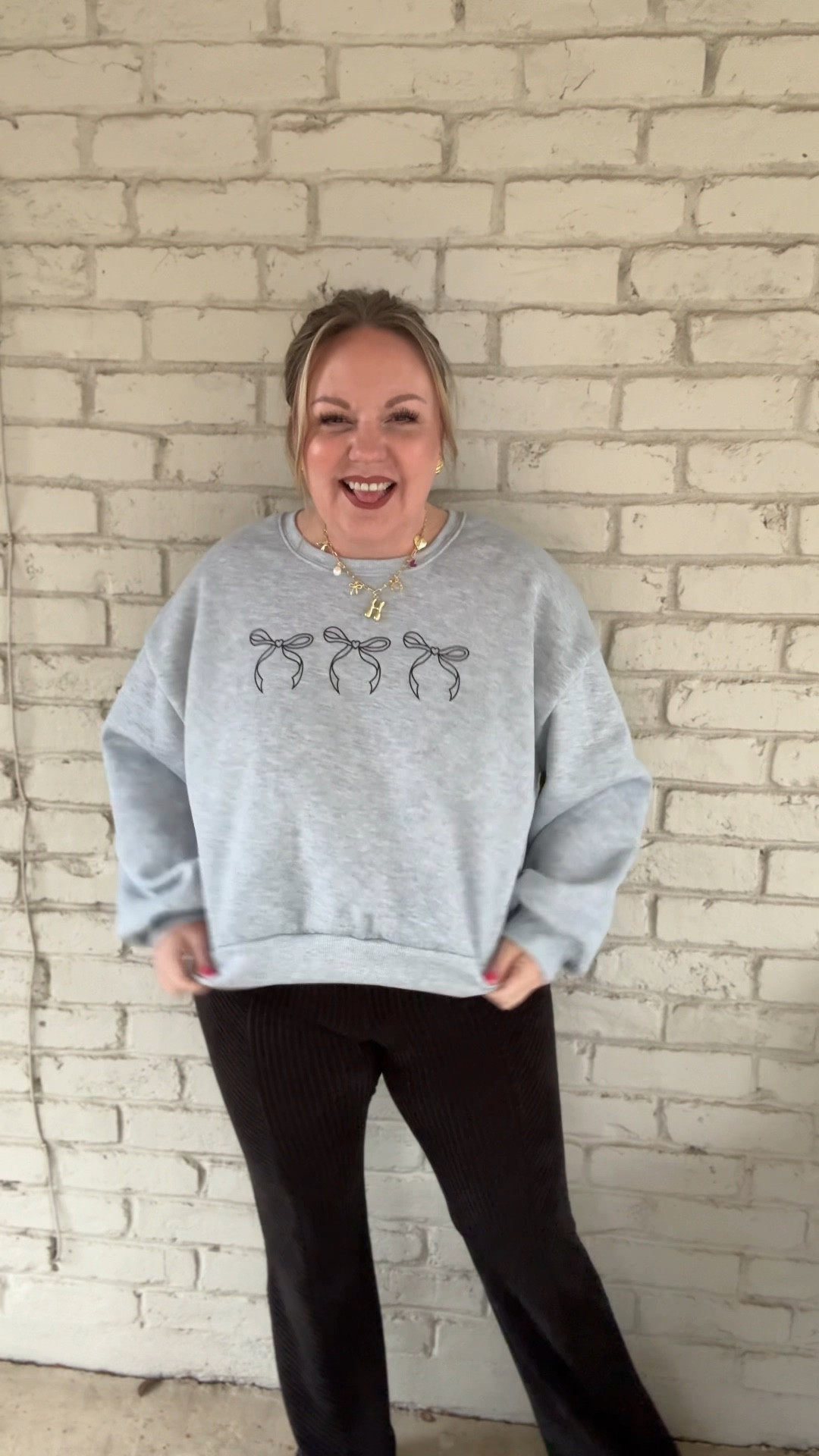 The cutest casual winter outfit with the bow 🎀 trend!! Large top; medium bottoms are old but linked similar 

#LTKFindsUnder50 #LTKMidsize #LTKSeasonal