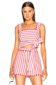 Alexis Lae Crop Top in Red,Stripes | FWRD 
