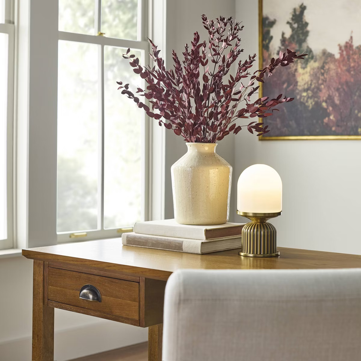 Brass Fluted and Frosted Glass Accent Table Lamp Brass/White - Hearth & Hand™ with Magnolia | Target