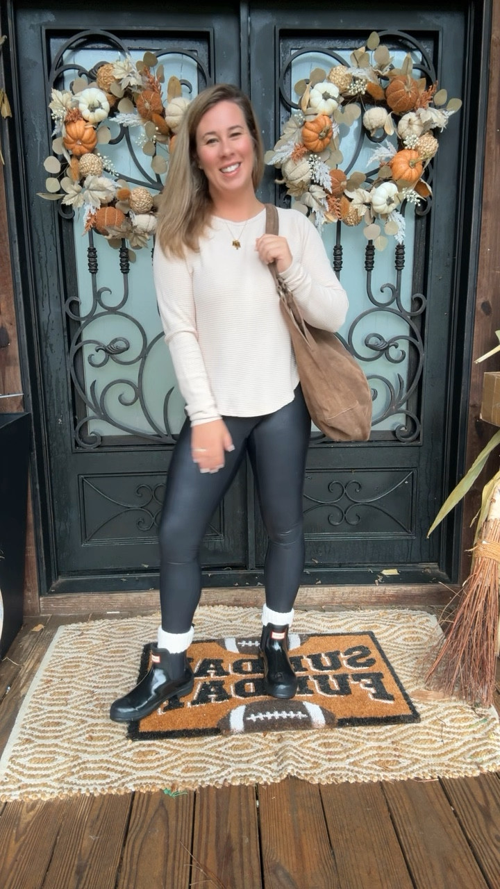 The best waffle tunic for leggings! Side slit and long in the back 👏🏼
Small in top, medium in pants, boots tts 

#LTKStyleTip #LTKFallSale #LTKSeasonal