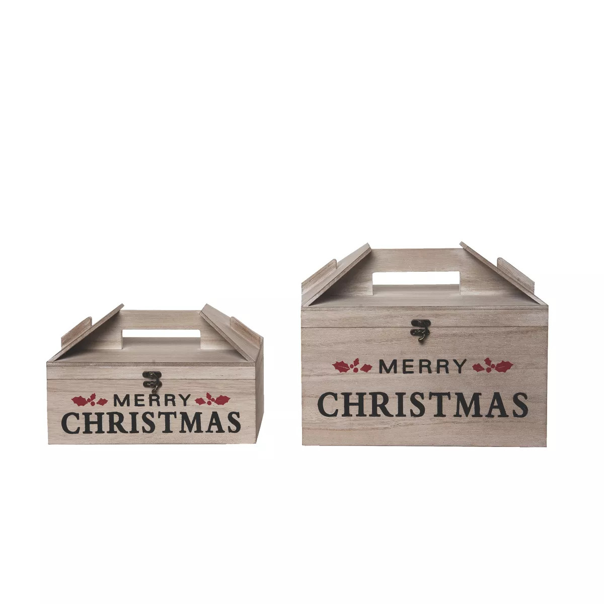 Transpac Wood 13.5 in. Off-White Christmas Novelty Restaurant Takeout Box Set of 2 | Target