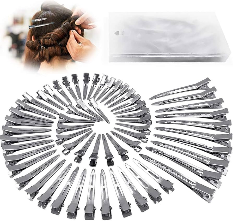HiJeaton 60Pcs Metal Duck Billed Hair Clips for Women Styling Sectioning, Silver Hair Pins for Lo... | Amazon (US)