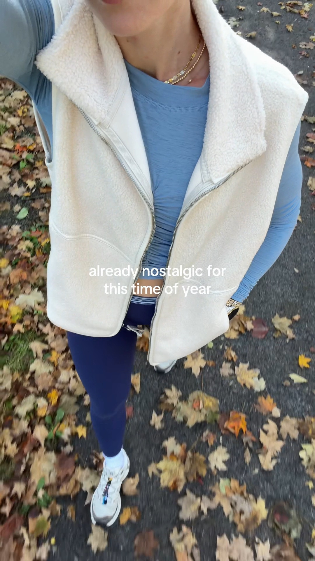 10/13/26 Cute Fall Walk Outfit 🍂🤎

Because even a fall walk deserves a cute outfit 🍂🤎 Wearing my blue @abercrombie YPB leggings set with a Free People Movement long sleeve, an older Abercrombie fleece vest + @Salomon XT-6 sneakers.
Finished the look with Amazon socks + sunglasses! Linking everything I can here
