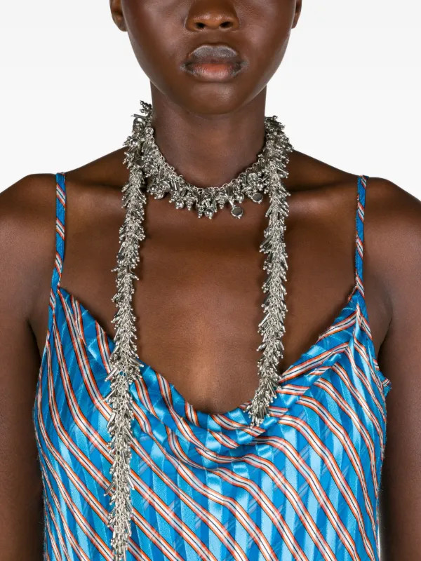 beaded scarf necklace | Farfetch Global
