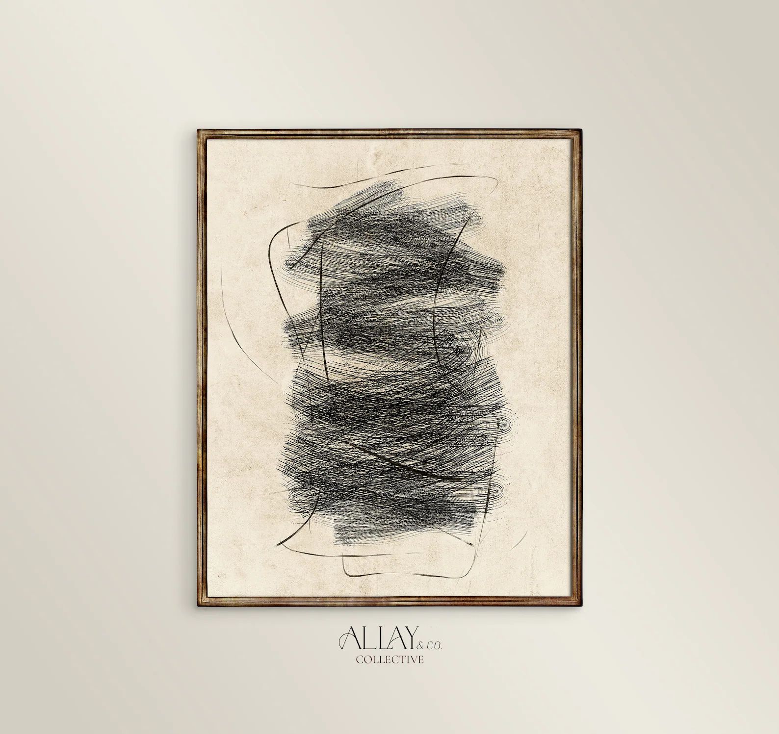 Moody Scribble Abstract Wall Art Abstract Distress Art Mid Century Abstract Neutral Abstract Scri... | Etsy (US)