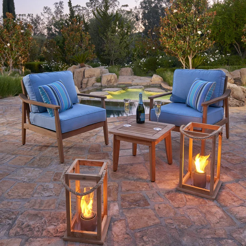 Hamblin High-Density Polyethylene (HDPE) Wicker 2 - Person Seating Group with Sunbrella Cushions | Wayfair North America