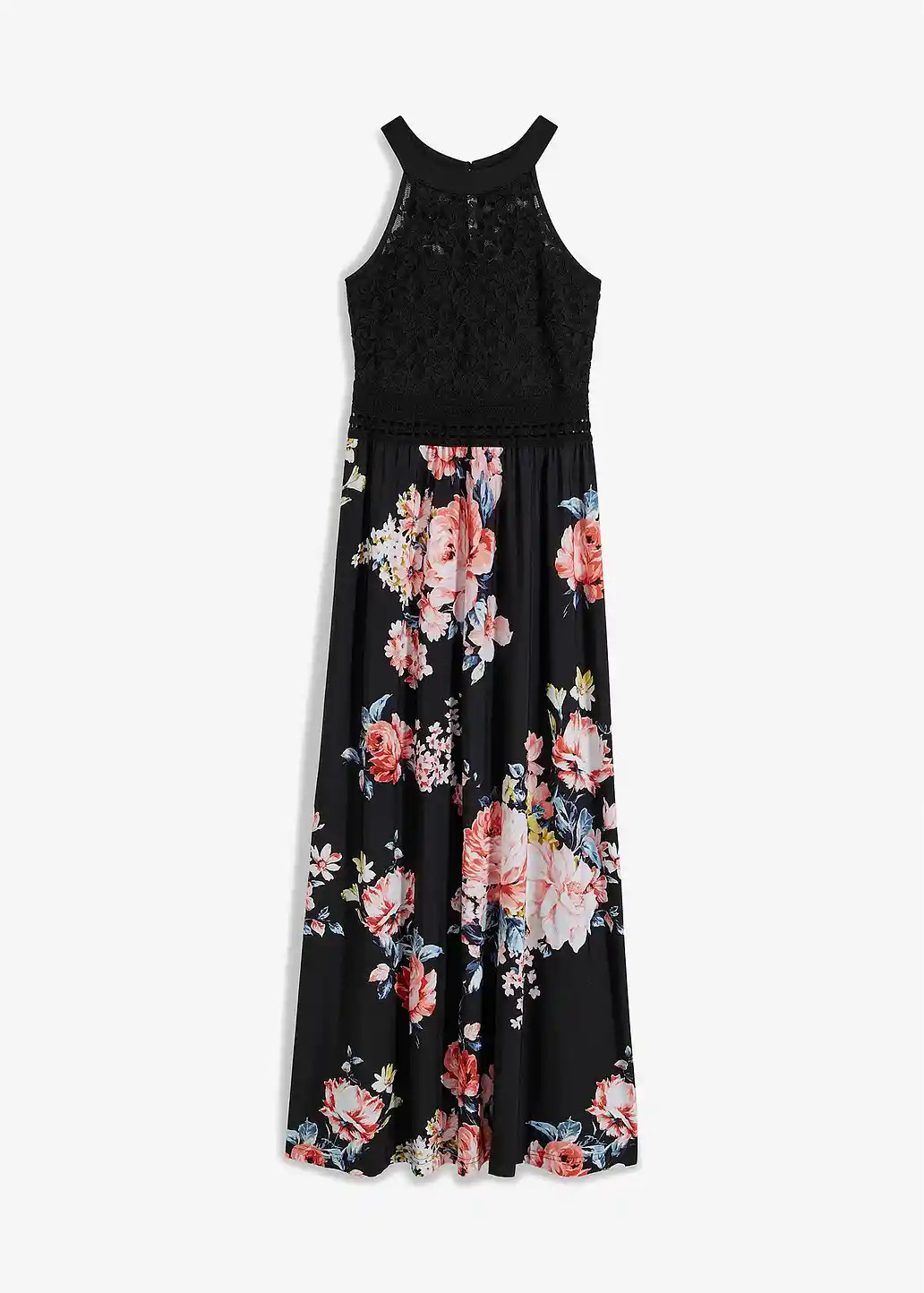 Sommer-Maxikleid mit Blumen-Print und Spitze | Bonprix DE