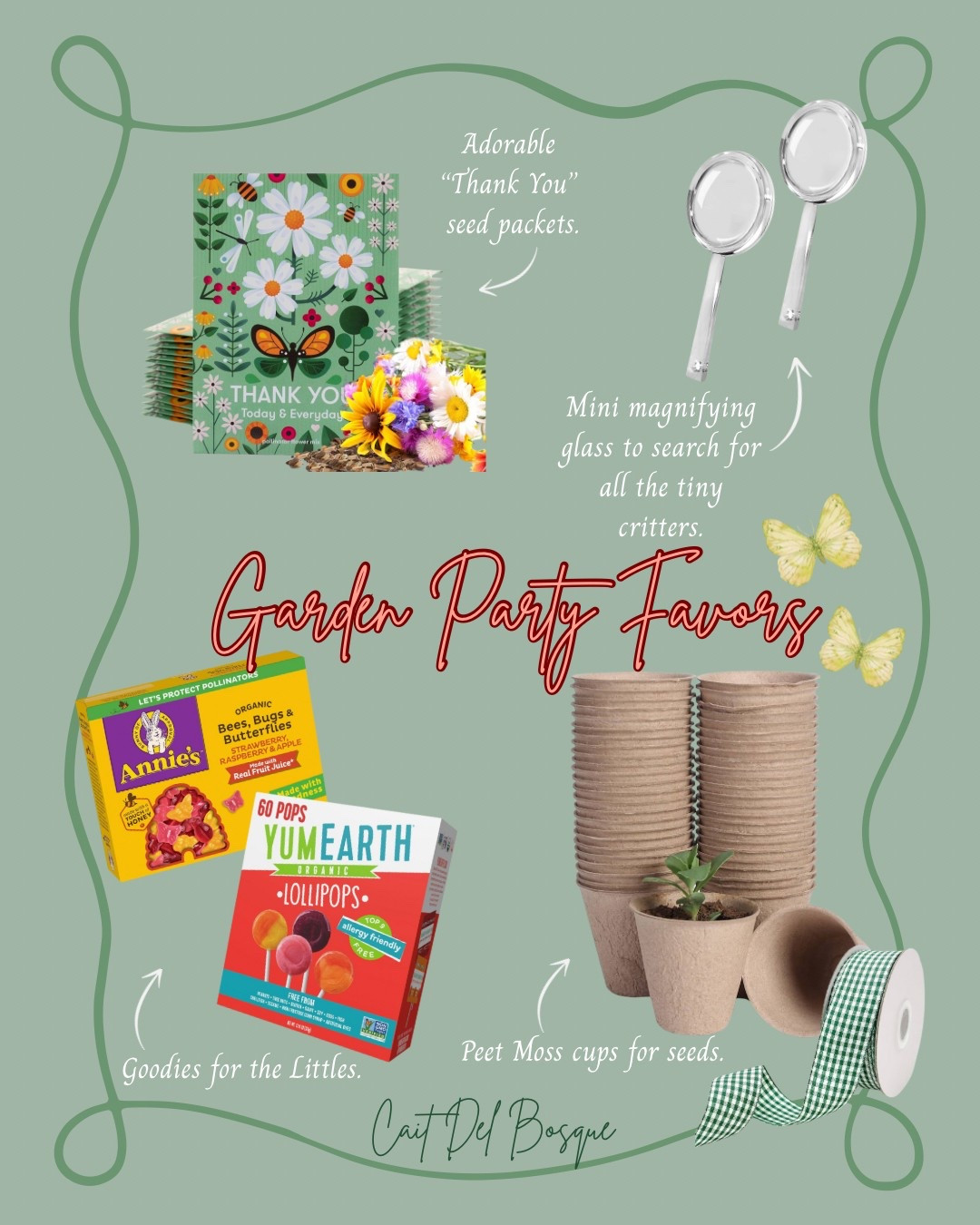 🪻The sweetest little garden party favors for your tiny guests! These thoughtful + fun goodies are perfect for a toddler birthday with a “little love bug” or fairy garden theme. 🌼 Each set includes adorable thank-you seed packets, peat moss cups for planting, + gingham ribbon to tie it all together. The mini magnifying glasses are a hit with curious kiddos hunting for bugs + butterflies, while organic snacks like Annie’s Bees, Bugs & Butterflies + YumEarth lollipops keep things allergy-friendly + delicious. 🍬🦋 A magical way to send your little guests home with smiles + seeds to grow! 🌱 

Toddler, toddler girl, birthday party, party, party favors, garden, flowers, birthday, themed party, garden party, love bug party, fairy party, butterflies, insects, bugs, baby shower, our little love bug, baby shower favors, spring party, gifts, thank you gifts, toddler birthday party, Amazon, Amazon finds, Amazon party, favors, gifts, party themes, favor ideas, favors for guests, favors for baby shower, love bug, love bug party favors

#LTKSeasonal #LTKParties #LTKKids