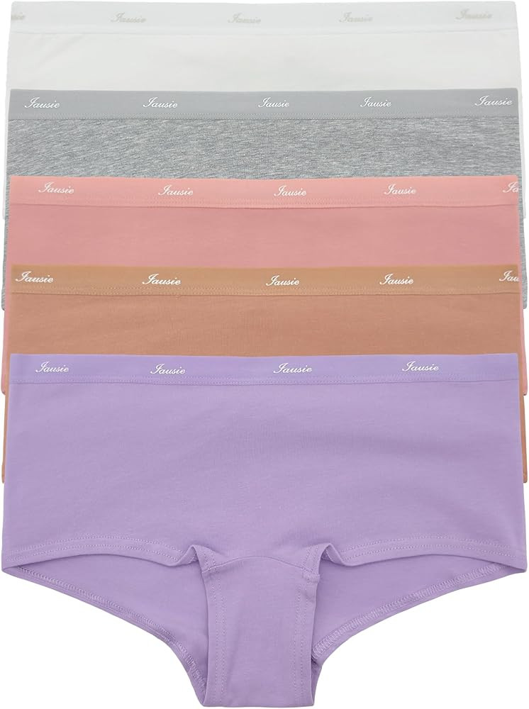 Womens Organic Cotton Boyshort Panties Underwear Teen Girls Sporty Boxer Briefs with Elastic Wais... | Amazon (US)
