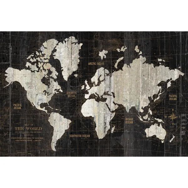 Old World Map Black | Wayfair Professional