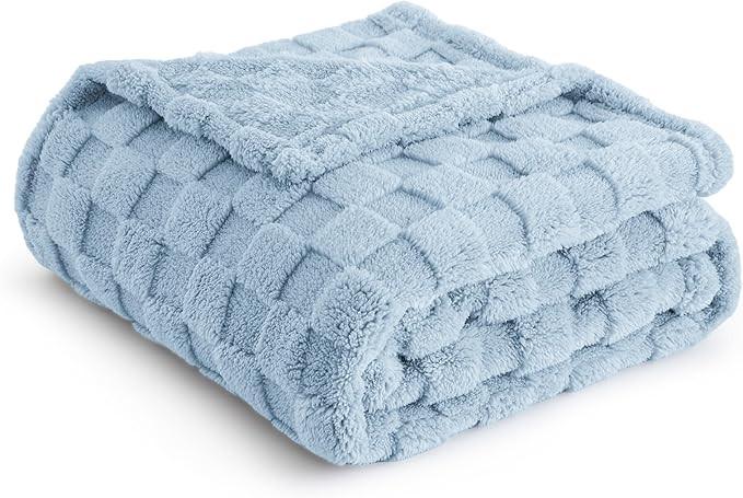 Bedsure Sea Blue Fleece Blanket for Couch - Super Soft Cozy Blankets for Women, Cute Small Blanke... | Amazon (US)