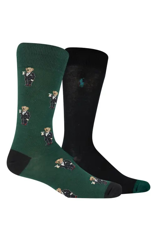 Polo Ralph Lauren 2-Pack Martini Bear Socks in Fores at Nordstrom | Nordstrom