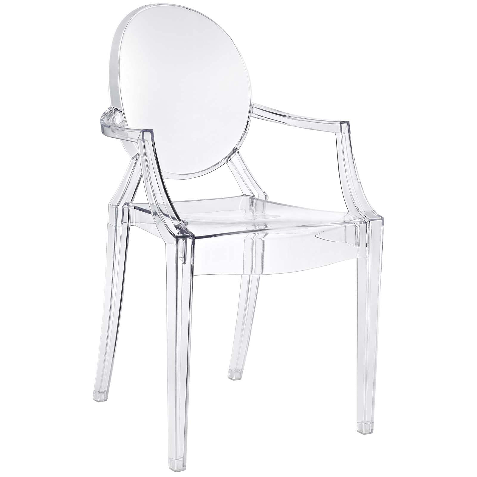 Modway Casper Modern Acrylic Stacking Kitchen and Dining Room Arm Chair in Clear - Fully Assemble... | Amazon (US)