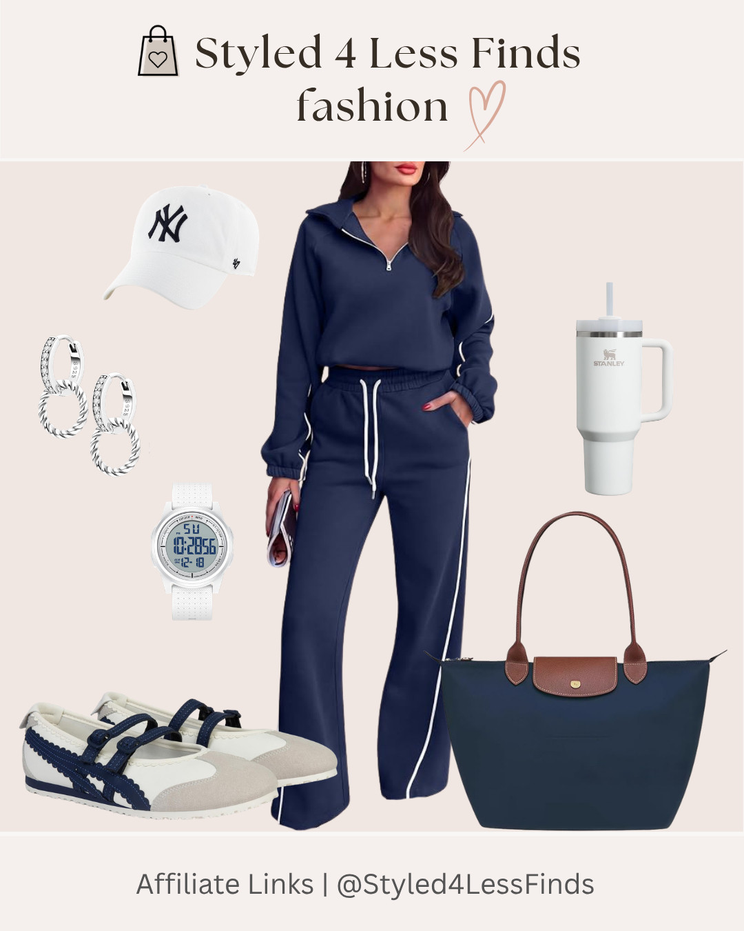 Easy, elevated, and perfect for those casual days when you still want to look put together. This navy matching set is giving effortless chic—and I love how the white accessories keep the look fresh!

Style tip: A monochromatic set is one of the easiest ways to look instantly polished. Add crisp white sneakers, a structured tote, and a baseball cap for that perfect sporty-meets-chic vibe. 🤍💙 

 #LTKcanada #LTKfall #LTKover50style