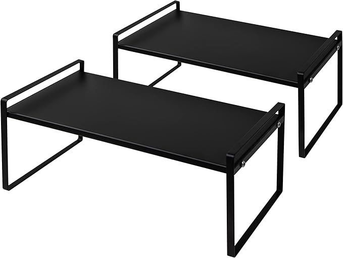2Pack Cabinet Shelves Stackable Shelf Organizer Rack Riser for Kitchen Cabinet Pantry Cupboard Co... | Amazon (US)