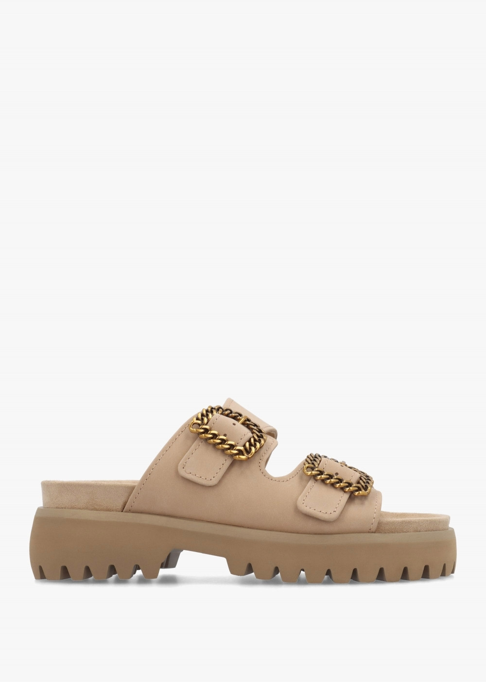 Annes Beige Suede Chunky Mules | Daniel Footwear (UK)