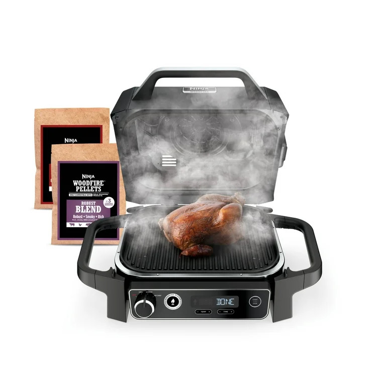 Ninja Woodfire 3-in-1 Outdoor Grill, Master Grill, BBQ Smoker, Air Fryer & Woodfire Technology, O... | Walmart (US)