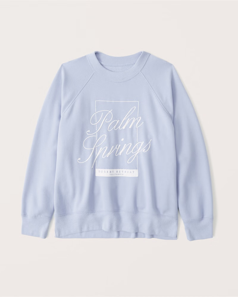 Women's Boyfriend Crew California Graphic Sweatshirt | Women's Tops | Abercrombie.com | Abercrombie & Fitch (US)