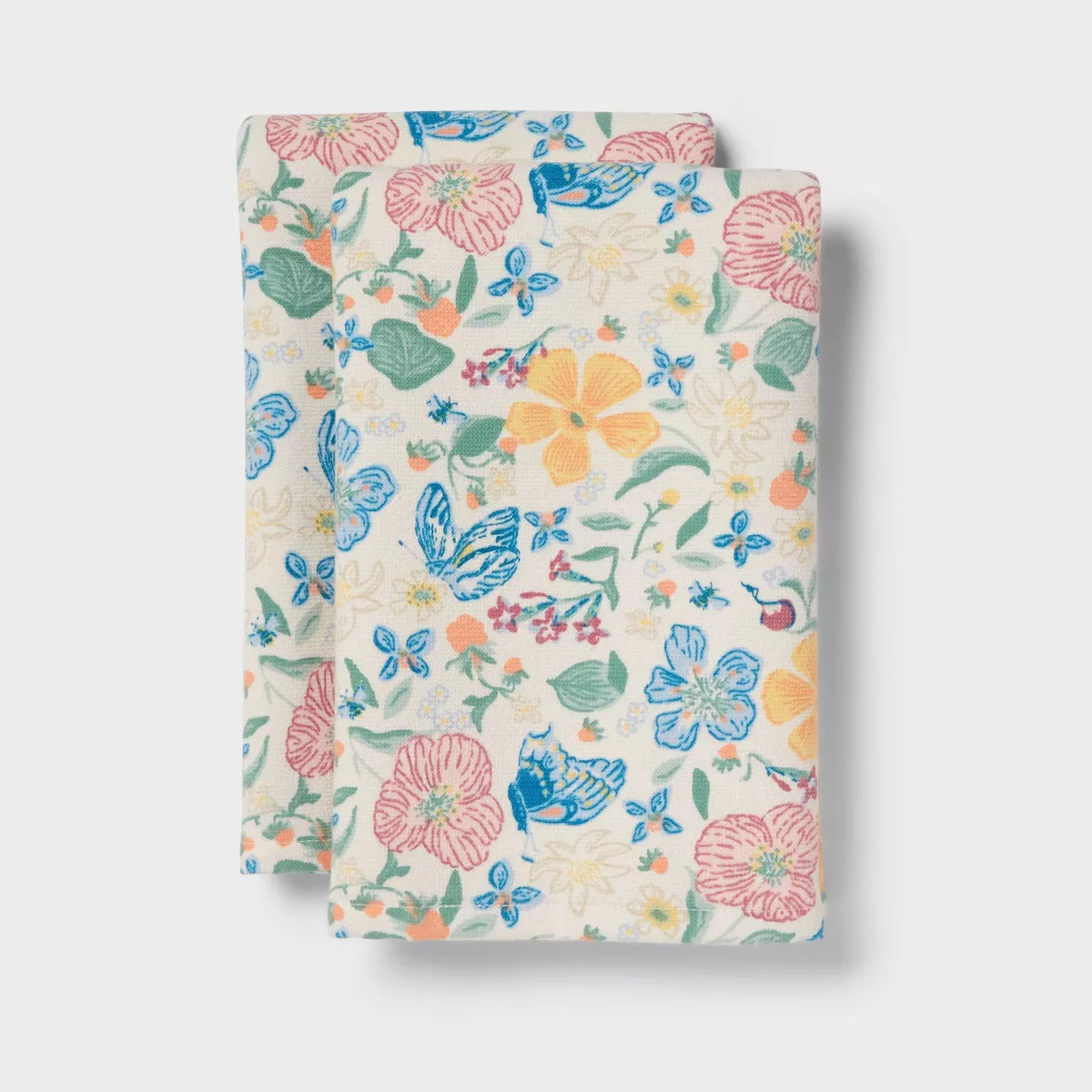 2pk Easter All Over Floral Printed Hand Towels White - Threshold™ | Target