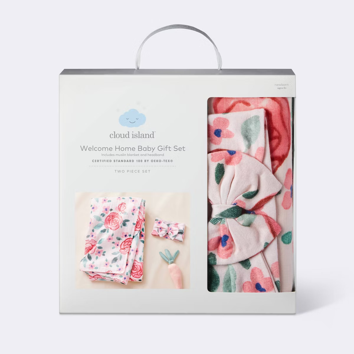 Hospital Muslin Swaddle Baby Blanket and Headband Gift Set - Floral Blooms - 2pk - Cloud Island... | Target
