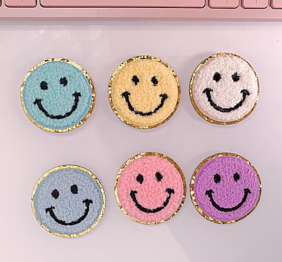 Self-adhesive Smiley Face  Chenille Patch  Stick on Patches - Etsy | Etsy (US)