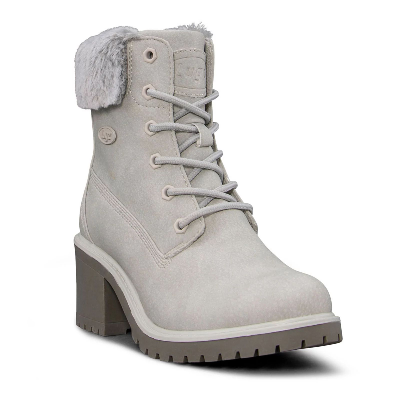 Lugz Clove Women's Faux Fur Combat Boots, Size: 7, Grey | Kohl's