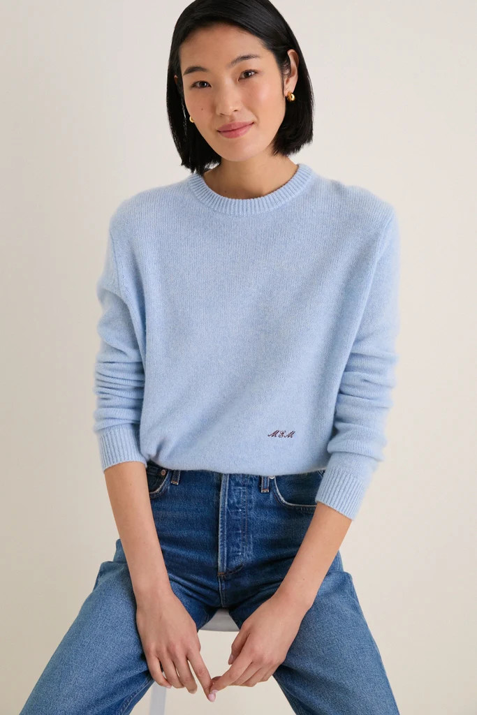 Ice Blue Cashmere Bodie Boyfriend Crewneck | Tuckernuck (US)