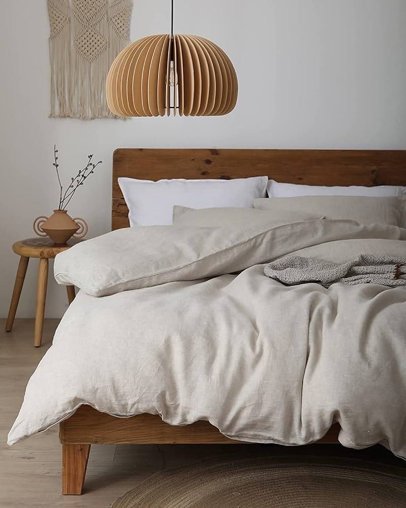 XZ XIFA Linen Duvet Cover Set, 100% Washed French Flax Linen Bedding with Zipper Closure, Cooling... | Amazon (US)