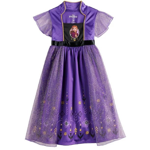 Disney Big Girls Frozen Nightgown Pajama Gown Dress Female, Purple, Size: 2T | Walmart (US)