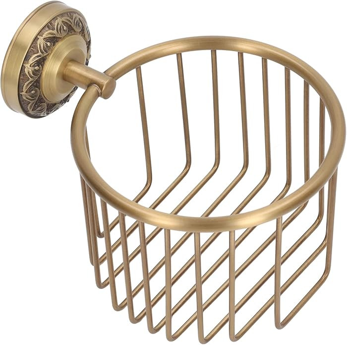 KIMISS Brass Antique Toilet Roll Holder - Wall Mount Paper Towel Rack for Bathroom - PunchFree In... | Amazon (CA)