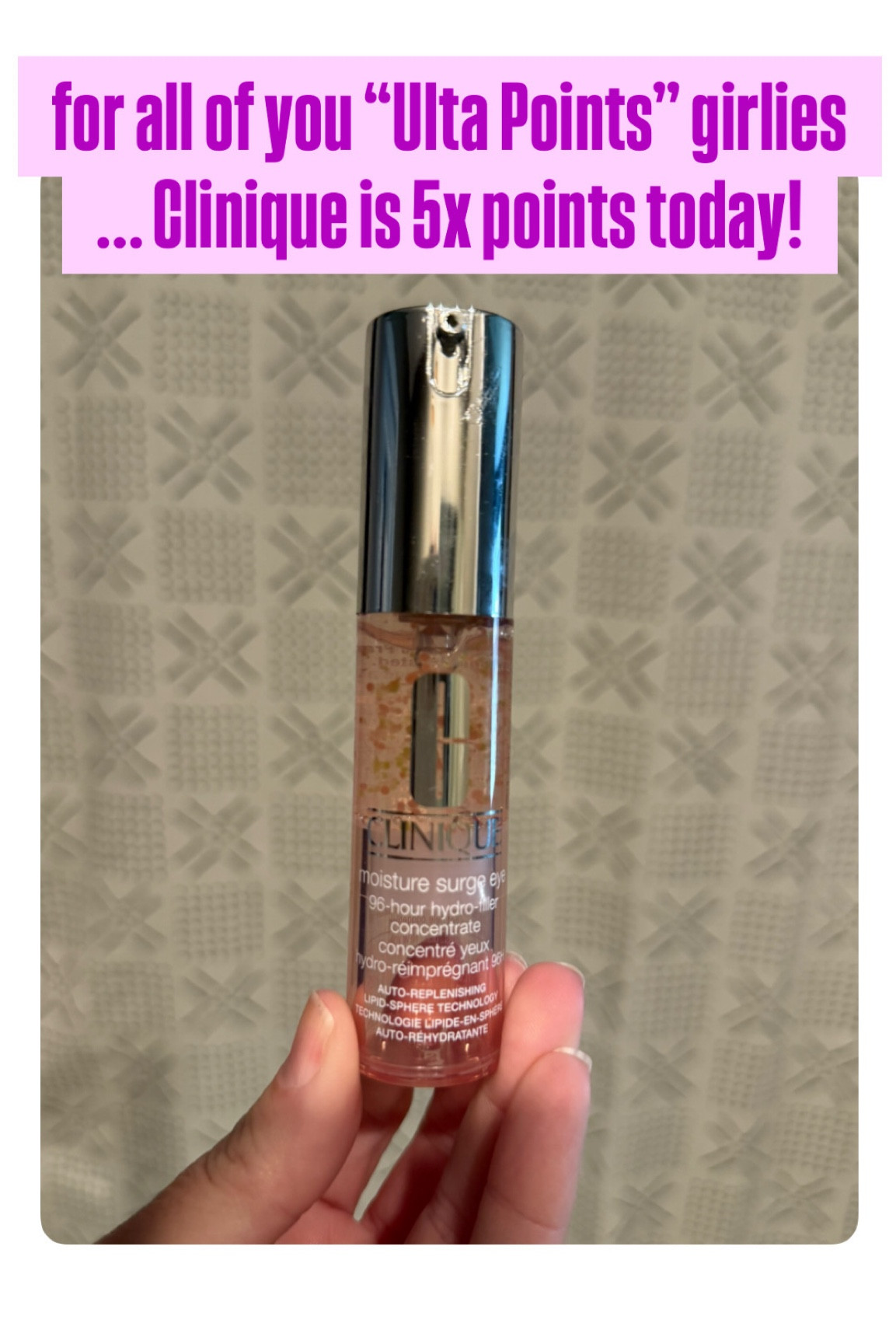 Clinique on 5x Ulta points deal today!

#LTKSaleAlert #LTKOver40 #LTKBeauty