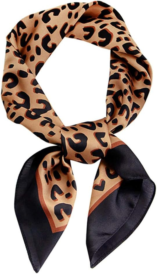 GERINLY Silk Hair Scarf Animal Print Leopard Neck Scarf Summer Neckerchief for Women Bag Purse Ac... | Amazon (US)
