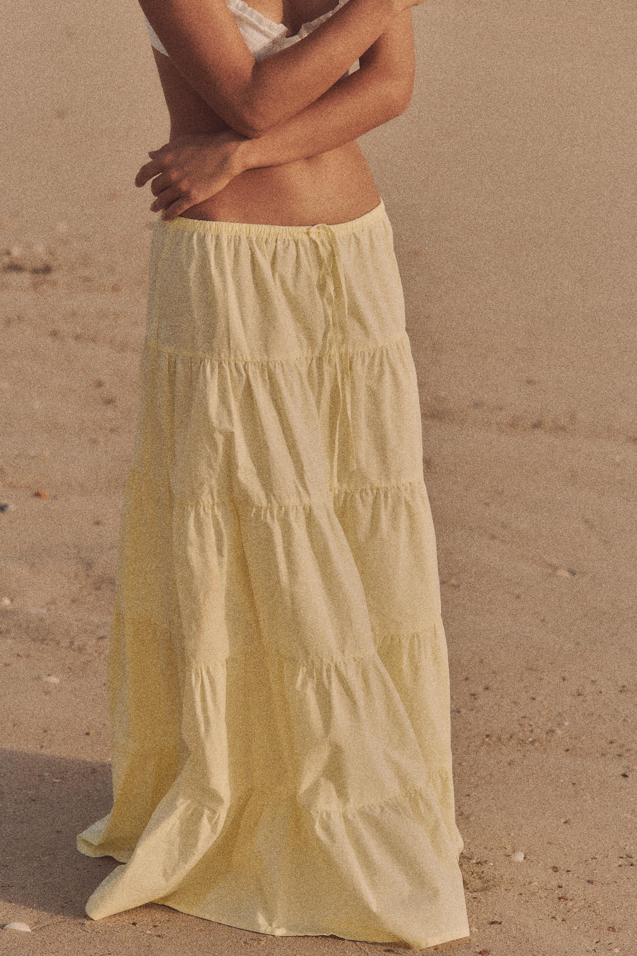 PANELLED LONG SKIRT | Zara UK