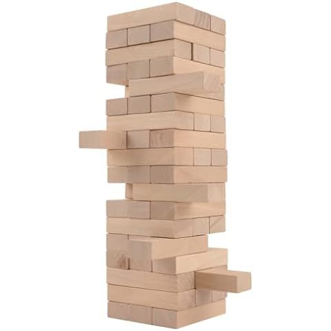 Giant Tumbling Stacking Game- 60pc Jumbo Set w Heavy-Duty Carrying Bag- Outdoor Wood Tower Builds... | Amazon (US)