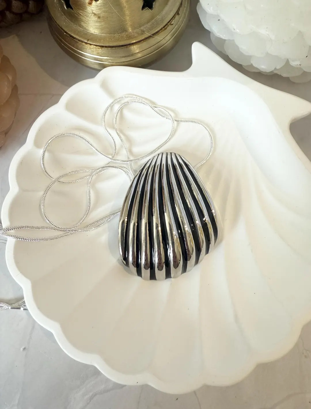 Silver Shell Pendant Necklace - Etsy Ireland | Etsy (US)