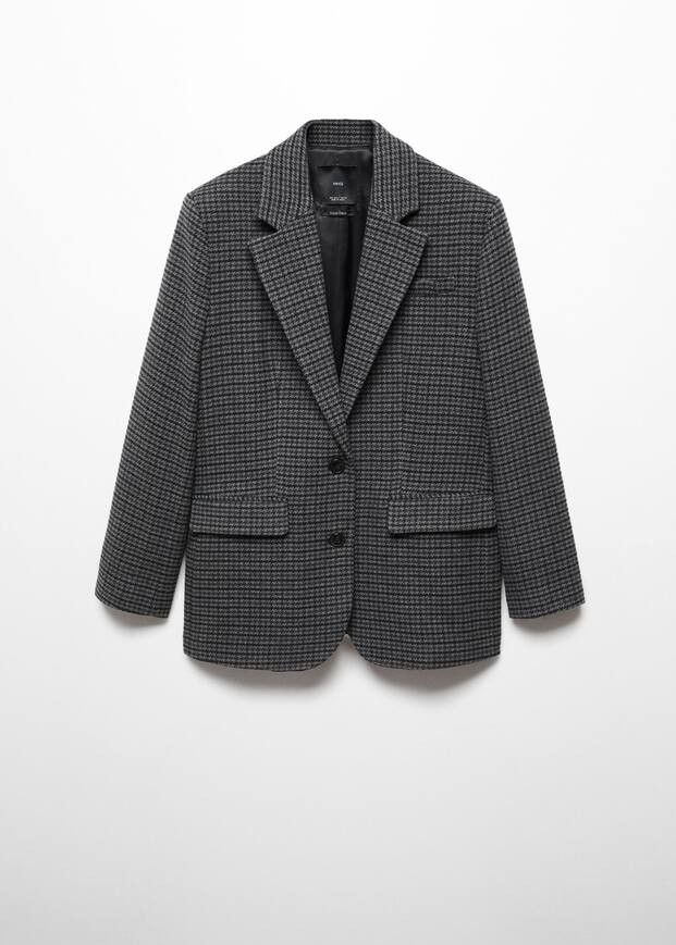Houndstooth structured blazer -  Women | Mango USA | MANGO (US)