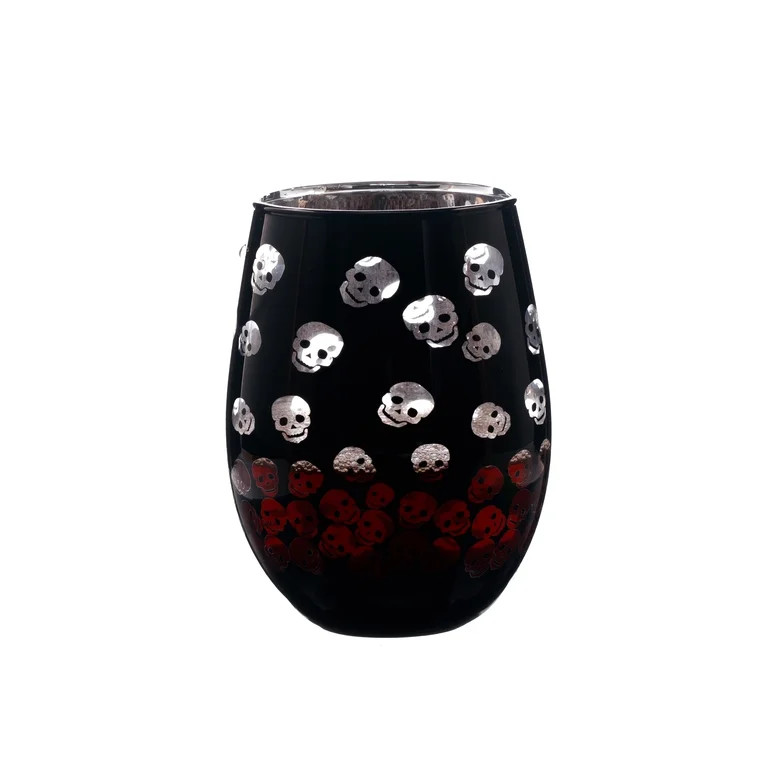 Way to Celebrate Halloween Two Tone Stemless Wine Glass Skull | Walmart (US)