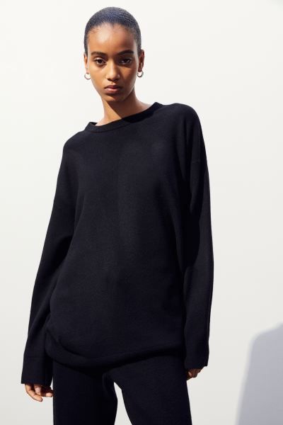 Oversized Cashmere Sweater - Black - Ladies | H&M US | H&M (US + CA)