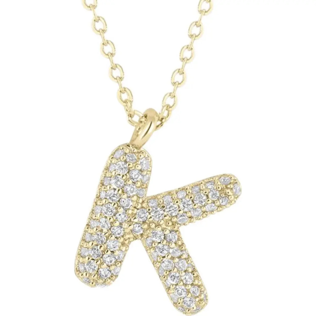 Electric Picks Bubble Letter Necklace in Gold - K at Nordstrom | Nordstrom