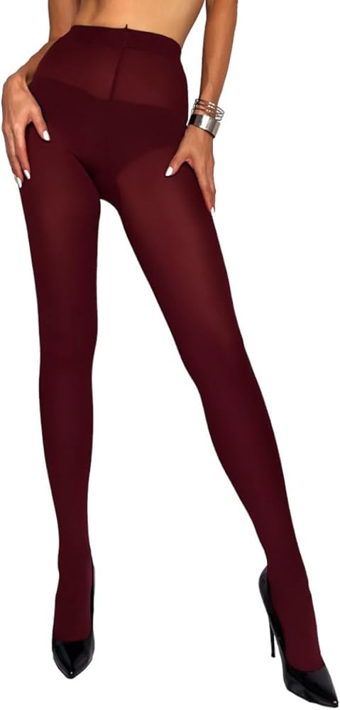 Charm and Attitude Soft Opaque Tights for Women | Warm Pantyhose Stockings | Colored Nylons - Mad... | Amazon (US)