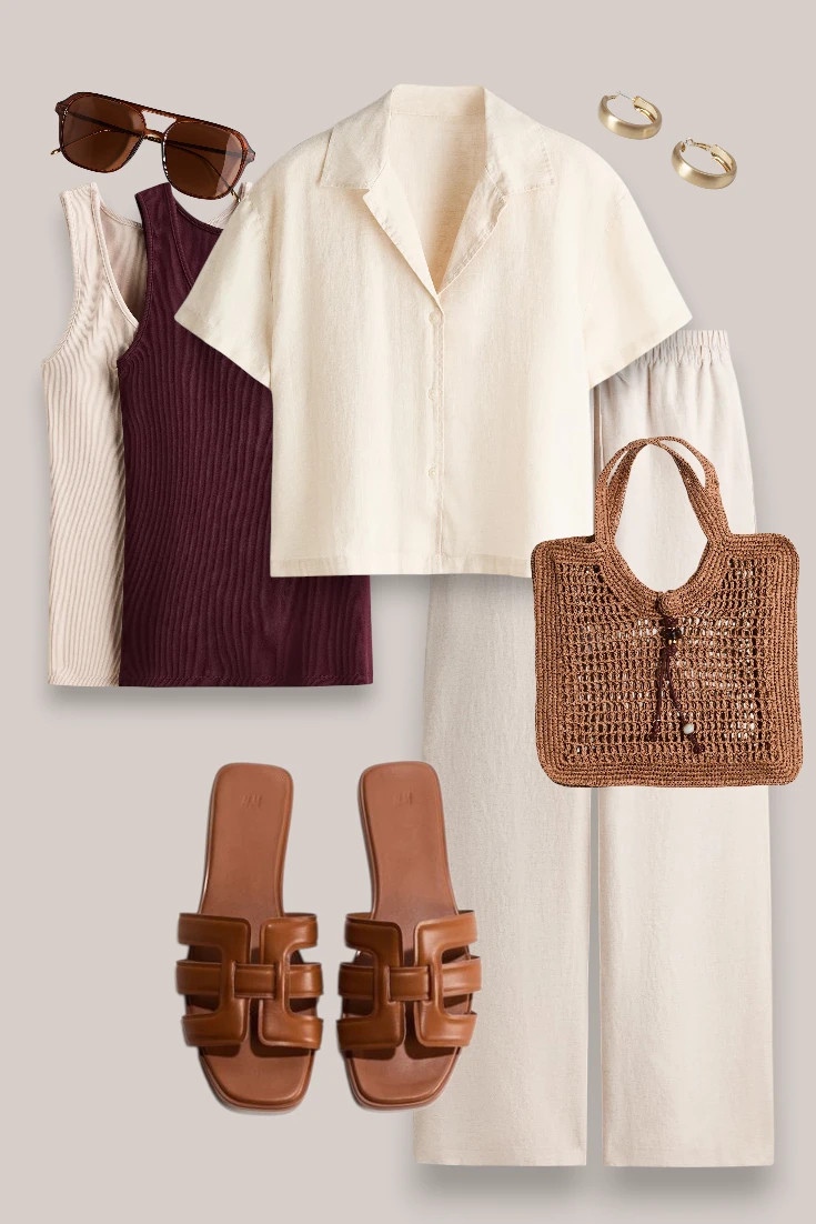 Postpartum summer outfit with a linen co-ord and sandals. 

 #LTKsummer #LTKstyletip #LTKmaternity
